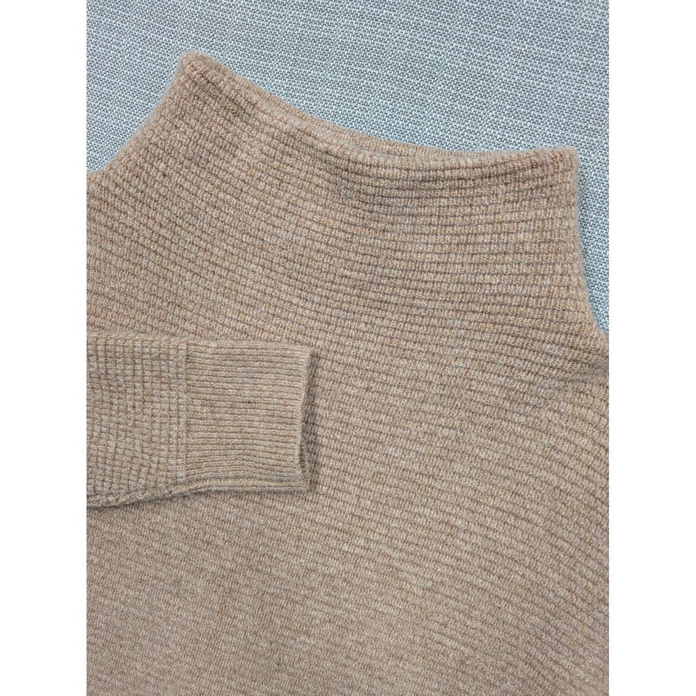 Madewell Sweater Womens Medium Beige Mock Neck Ribbed Knit Relaxed Pullover